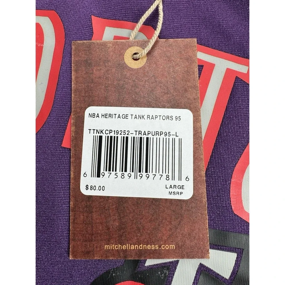 Mitchell & Ness Toronto Raptors 1995 Heritage Tank Top Jersey Purple‎ Mens Large